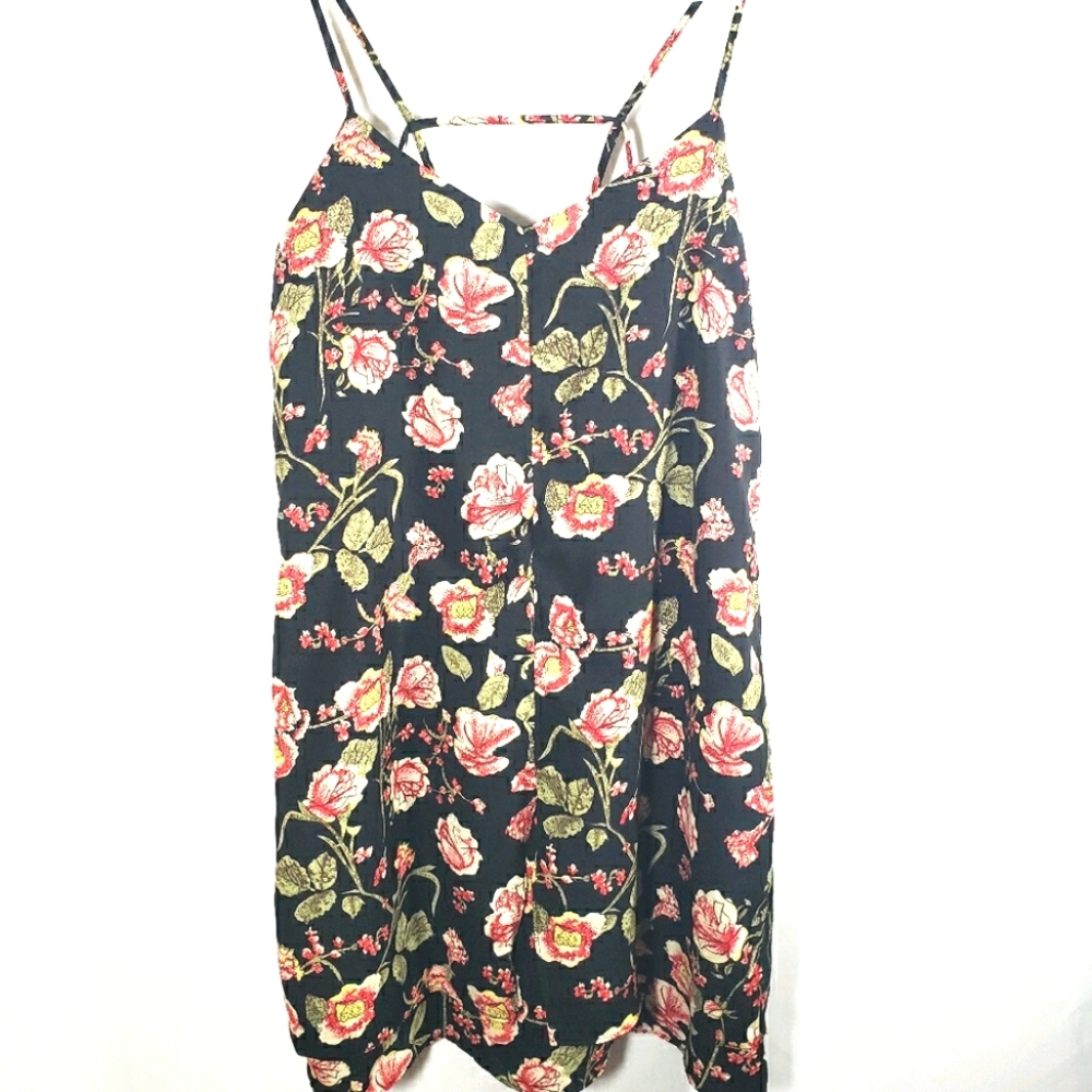 Floral and Black Summer Dress or Tunic Size Small